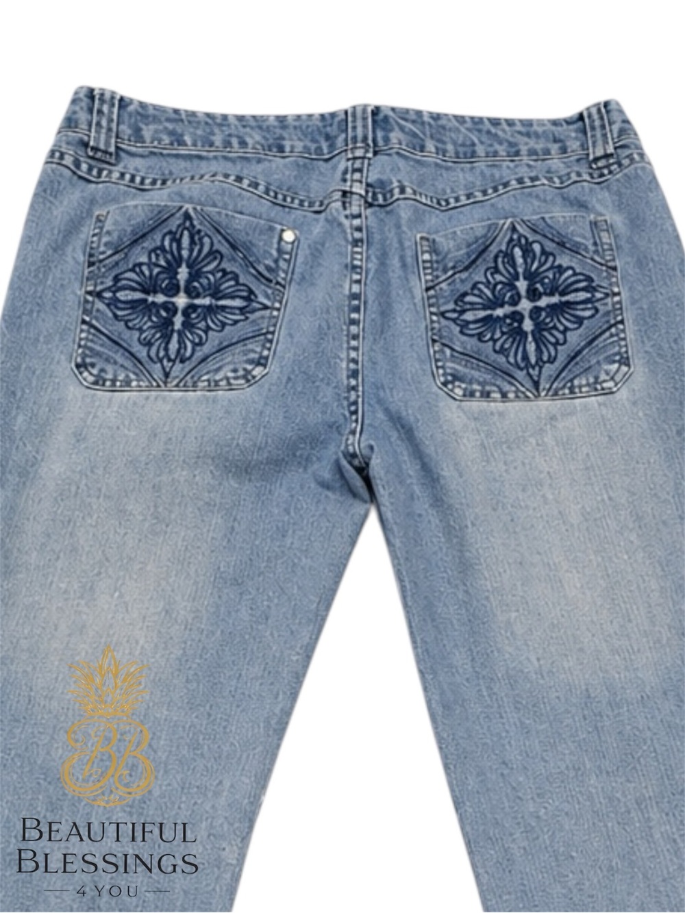 Y2K Bootcut Jeans (High Sierra) Denim Wash Minimal Vintage Style - Sz 6